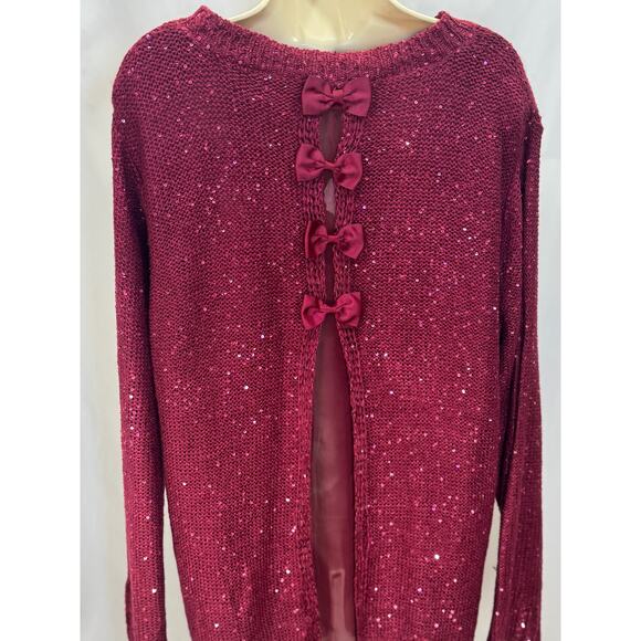 NEW Simply Couture Sequin Knit Sweater with Bow Back Detail - Size 3XL (NWT) - Picture 11 of 12